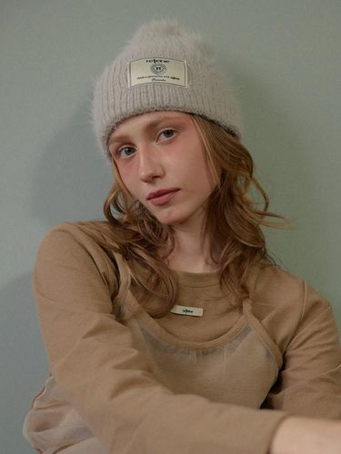 LR LABEL BEANIE_GREY - leterie - Modalova