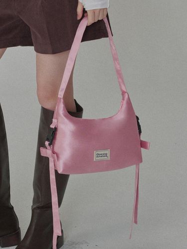 Side Detailed Ribbon Hobo Bag_Pink - OPENING SUNSHINE - Modalova