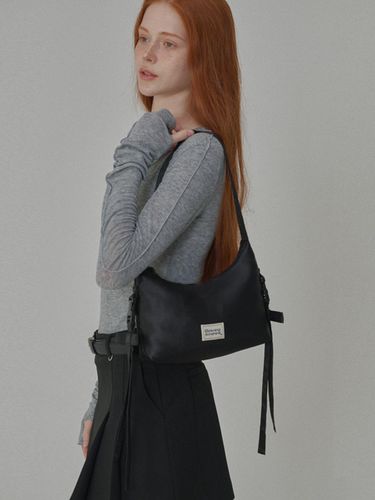 Side Detailed Ribbon Hobo Bag_Black - OPENING SUNSHINE - Modalova