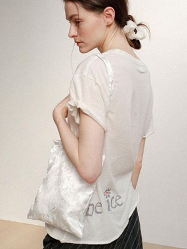 Flower Ribbon Shoulder Bag_White - voor - Modalova