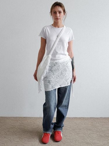 Lace Flower Wrap Skirt_White - voor - Modalova