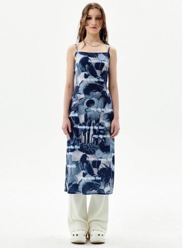 PLANT PRINTING SLEEVELESS LONG DRESS [] - runningHIGH - Modalova