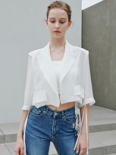 See-Through String Crop Jacket [2color] - SY2C - Modalova