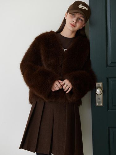 V Neck Fur Jacket_2color - SY2C - Modalova