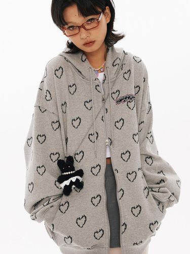 BN Heart Pattern Hood zip-up [] - WONDER VISITOR - Modalova