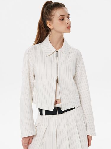 STRIPE CURVY SHORT JACKET_3color - SY2C - Modalova