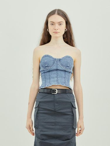 Strapless Corset Cropped Top (BLUE) - 13MONTH - Modalova