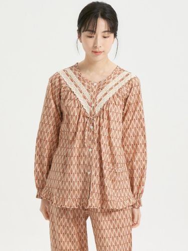 Oriental Long-Sleeved Cotton Sleepwear Set - MAY FLOWER - Modalova