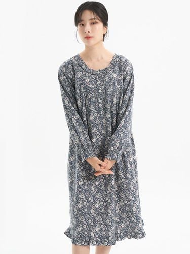 Cartoon Flower Long-Sleeved Napping Cotton Dress - MAY FLOWER - Modalova