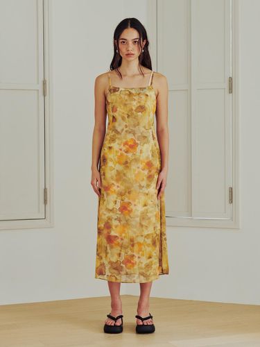 Sheer Flower Long Dress (YELLOW) - 13MONTH - Modalova