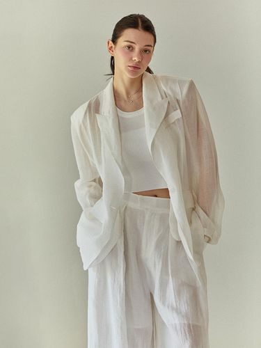 Shoulder Pad Linen Jacket_2color - SY2C - Modalova