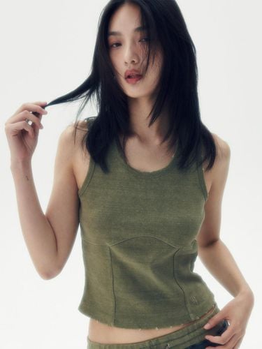 WASHED RACERBACK TOP [KHAKI] - runningHIGH - Modalova