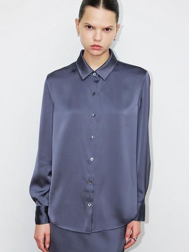 Hol Cara Satin Blouse_BLUE - ONE - Modalova