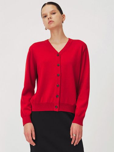 Simple V Wool Cardigan_RED - ONE - Modalova