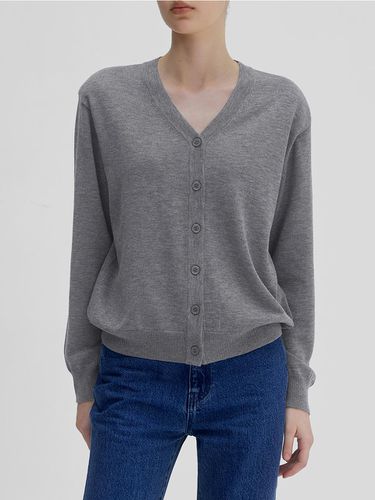 Simple V Wool Cardigan_GRAY - ONE - Modalova