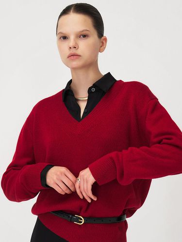 Deep V Wool Cashmere Knit_RED - ONE - Modalova