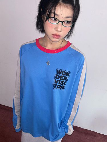 Logo track Raglan LS-T [Blue] - WONDER VISITOR - Modalova