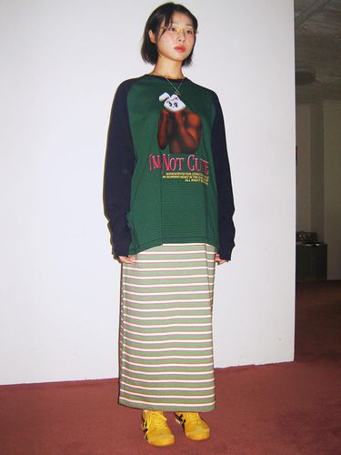 Stripe Long Sweat Skirt [Mint] - WONDER VISITOR - Modalova