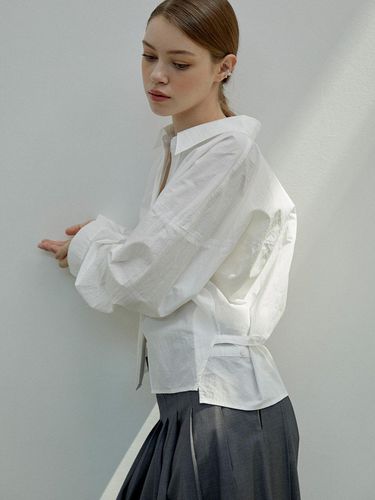 Button Hem Short Shirts_white - SY2C - Modalova