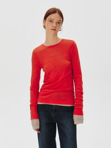 Basic Tencel Layering T-shirt, Red - KUME - Modalova