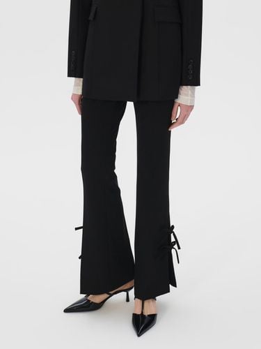 Ribbon Tie Bootcut Pants, Black - KUME - Modalova