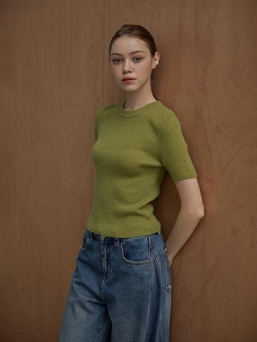 Ribbed Round Knit T-Shirt_4color - SY2C - Modalova