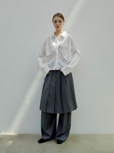 Wool Double Pleats Skirt_3color - SY2C - Modalova