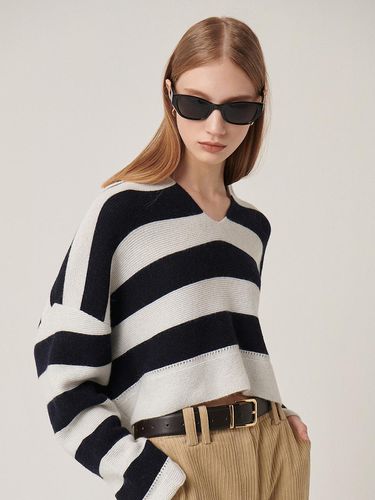 COLLAR NECK STRIPE KNIT - HUNCH - Modalova