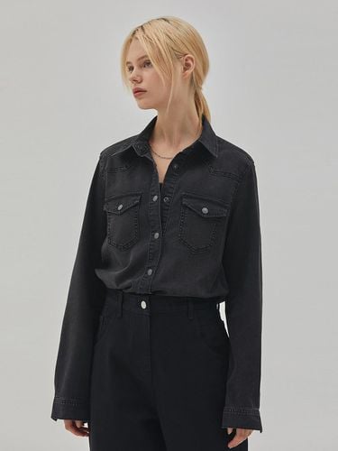 DENIM BASIC WESTERN SHIRT BLACK - RYUL + WAI: - Modalova