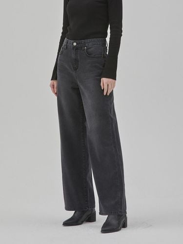 DENIM WIDE STRAIGHT PANTS BLACK - RYUL + WAI: - Modalova