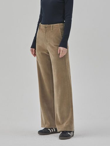 CORDUROY STRAIGHT LONG PANTS BROWN - RYUL + WAI: - Modalova