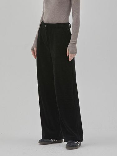 VELVET CORDUROY STRING WIDE PANTS BLACK - RYUL + WAI: - Modalova