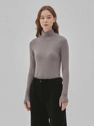 WARMER HIGH NECK TOP BROWN - RYUL + WAI: - Modalova