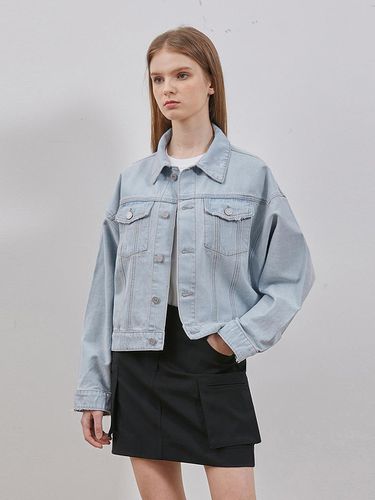 DENIM OVERFIT DOLMAN SLEEVE JACKET L BLUE - RYUL + WAI: - Modalova