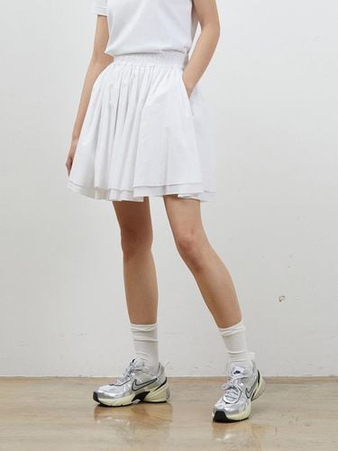 DOUBLE FRILL COTTON MINISKIRT WHITE - RYUL + WAI: - Modalova