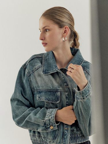 Banding washing denim jacket - HUNCH - Modalova