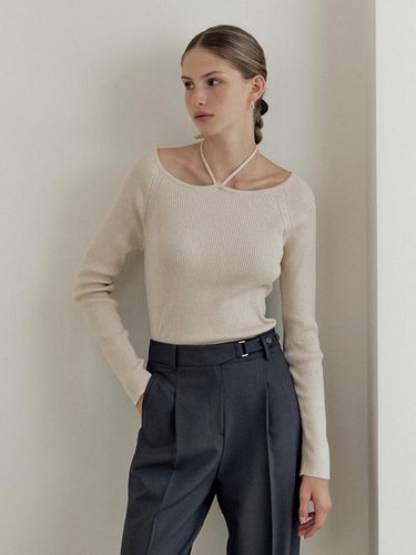 Boat-neck strap knit (2color) - HUNCH - Modalova