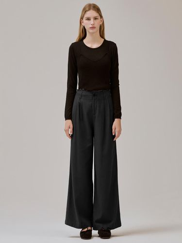 Waist raw cut two tuck pants (2color) - HUNCH - Modalova