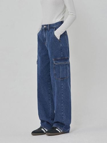 DENIM CARGO WORK PANTS INDIGO - RYUL + WAI: - Modalova