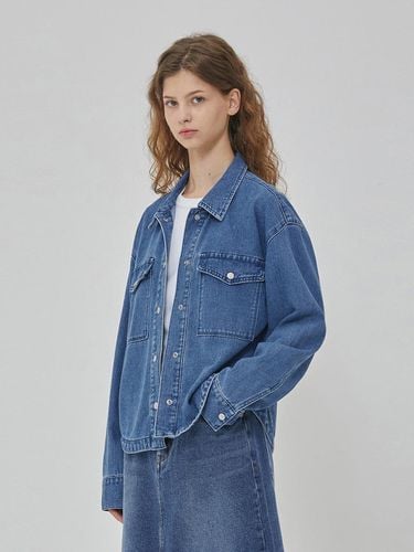 DENIM ROUND HEM OVERFIT SHIRKET INDIGO - RYUL + WAI: - Modalova