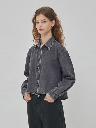 DENIM MINIMAL CROP SHIRT GREY - RYUL + WAI: - Modalova