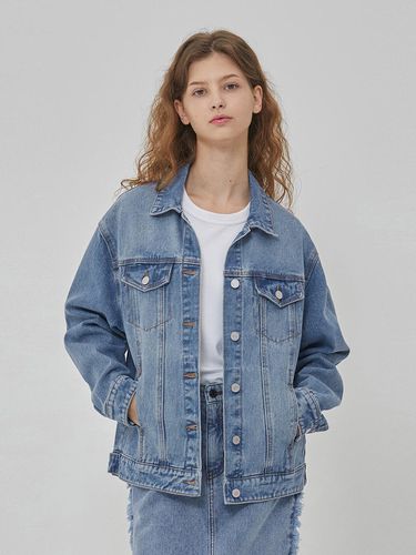 DENIM CLASSIC TRUCKER JACKET BLUE - RYUL + WAI: - Modalova