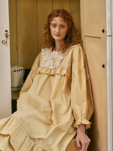 Louise Long-Sleeved Dress Yellow - ULLALA PAJAMAS - Modalova