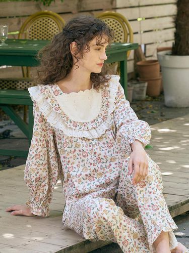 Rosely Long-Sleeved Two-Piece Beige - ULLALA PAJAMAS - Modalova