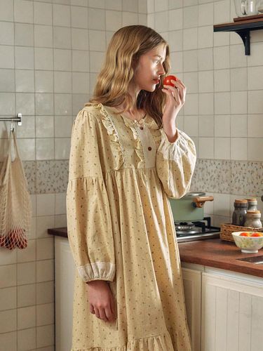 Momo Long-Sleeved Dress Beige - ULLALA PAJAMAS - Modalova