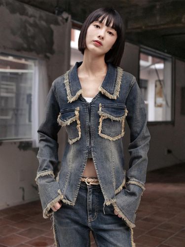 A vintage denim zip-up jacket - HIGHSCHOOLDISCO - Modalova