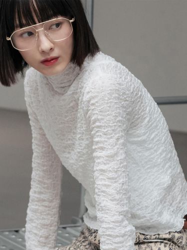 Cloud Half Neck Long Sleeve_White - HIGHSCHOOLDISCO - Modalova