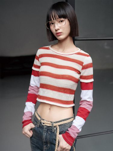 Stripe Mix Long Sleeve_Red - HIGHSCHOOLDISCO - Modalova