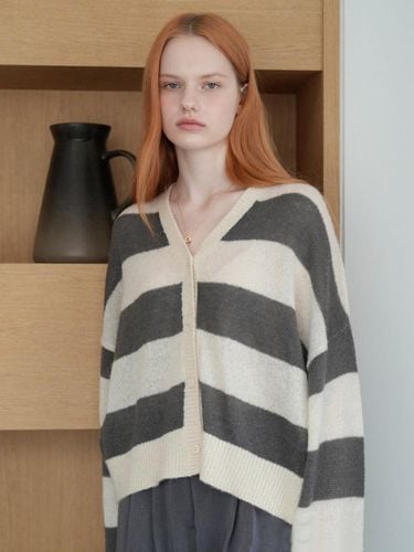 Mohair Striped Knit Cardigan () - VLETI - Modalova