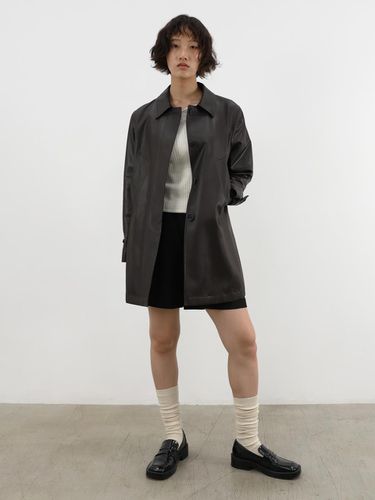 Half Shirring Trench Coat, Brown - ENSUAL - Modalova